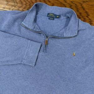 Polo Ralph Lauren Mens 1/4 Zip Pullover Sweater Estate Rib 3XLT Blue Cotton